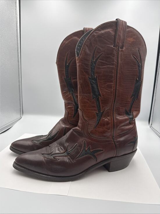 Vintage Code West Cowboy Western Boots Men\'s 9,5 M Brown & Black main image 4